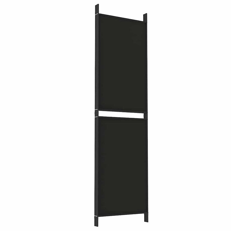 Paravan de cameră cu 4 panouri, negru, 200 x 180 cm, textil