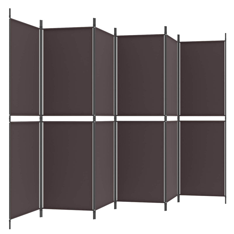 Paravan de cameră cu 6 panouri, maro, 300 x 180 cm, textil