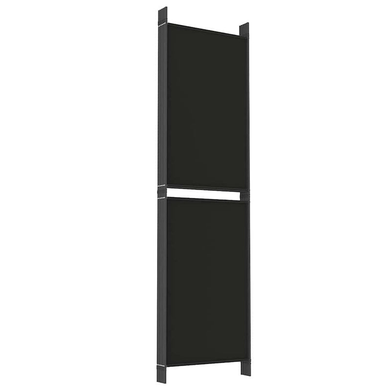 Paravan de cameră cu 6 panouri, negru, 300 x 180 cm, textil