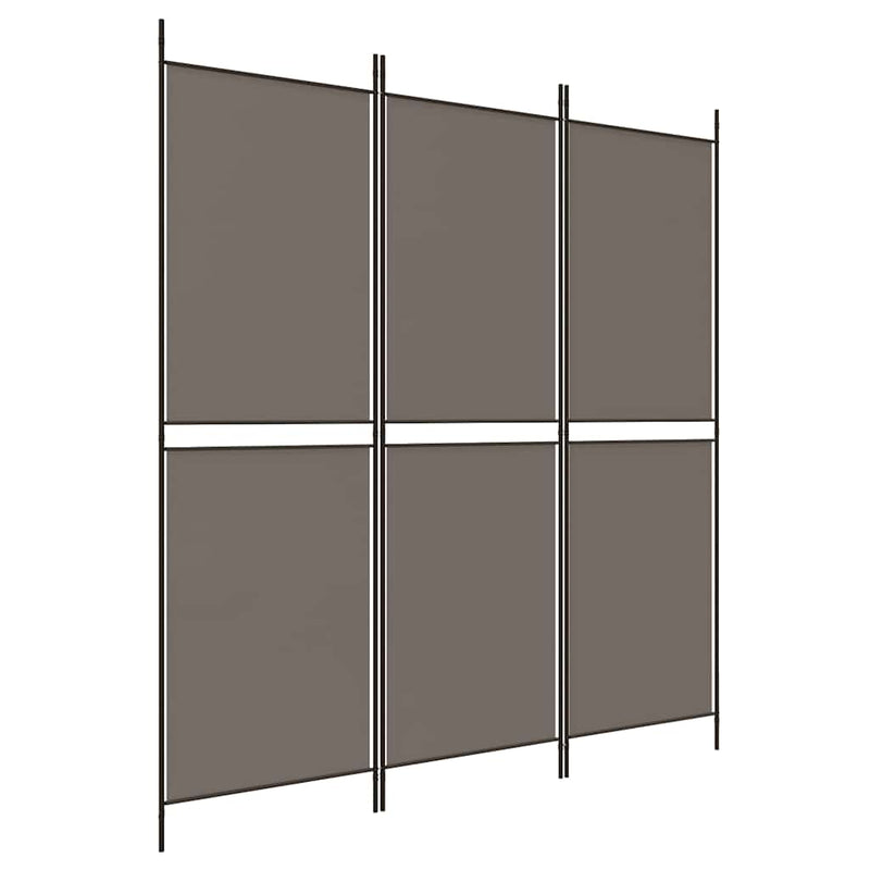 Paravan de cameră cu 3 panouri, antracit, 150x200 cm, textil