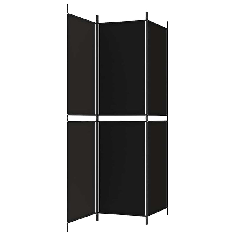 Paravan de cameră cu 3 panouri, negru, 150x200 cm, textil