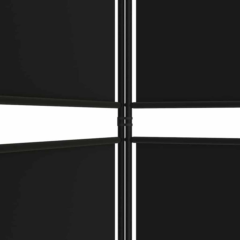 Paravan de cameră cu 3 panouri, negru, 150x200 cm, textil