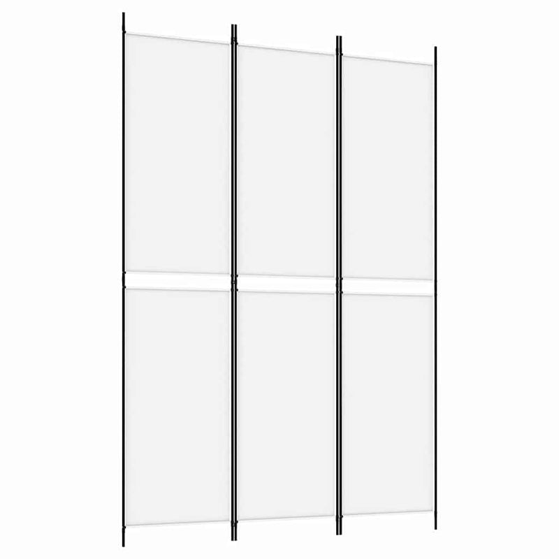 Paravan de cameră cu 3 panouri, alb, 150x220 cm, textil