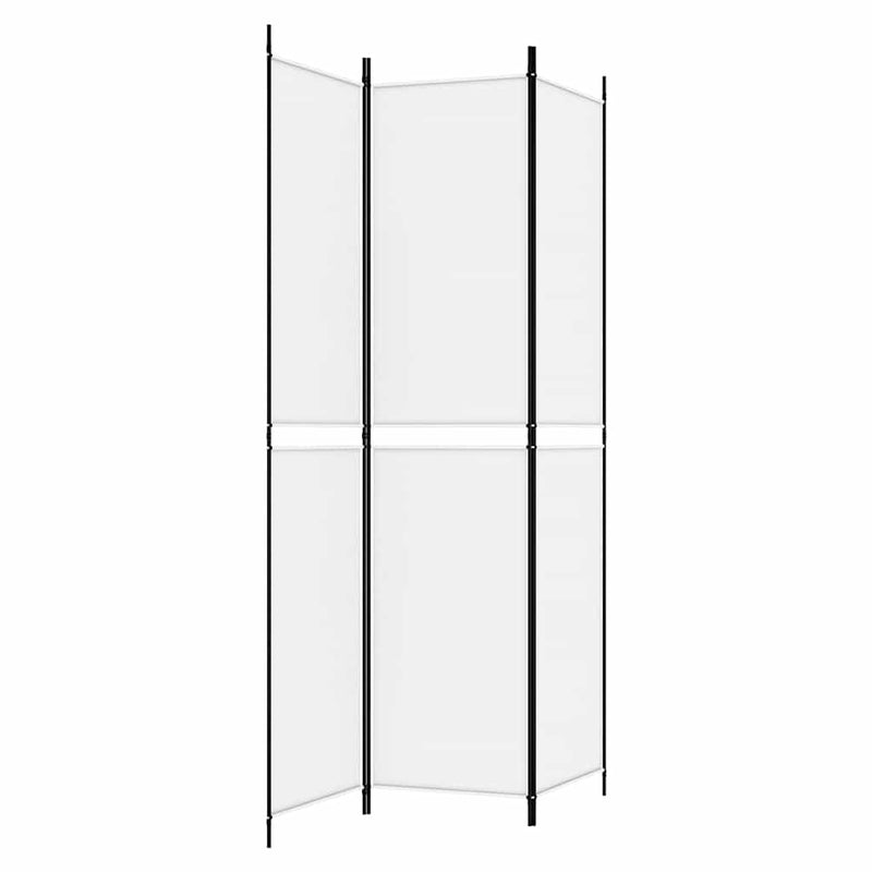 Paravan de cameră cu 3 panouri, alb, 150x220 cm, textil