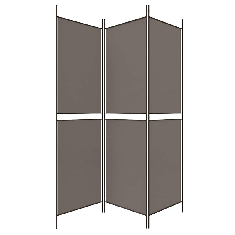 Paravan de cameră cu 3 panouri, antracit, 150x220 cm, textil