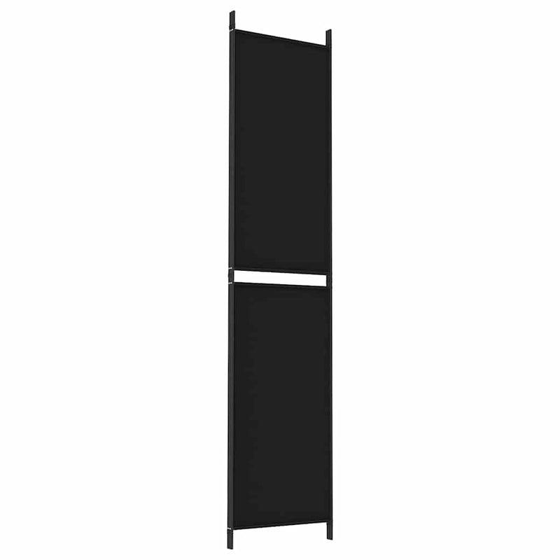 Paravan de cameră cu 3 panouri, negru, 150x220 cm, textil