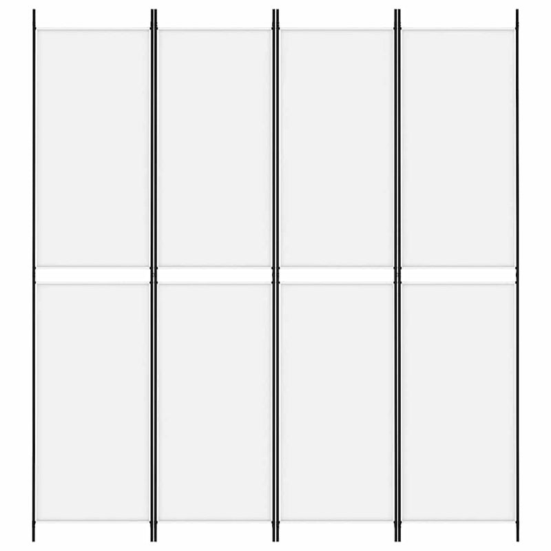 Paravan de cameră cu 4 panouri, alb, 200x220 cm, textil