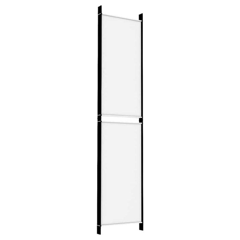 Paravan de cameră cu 5 panouri, alb, 250x220 cm, textil