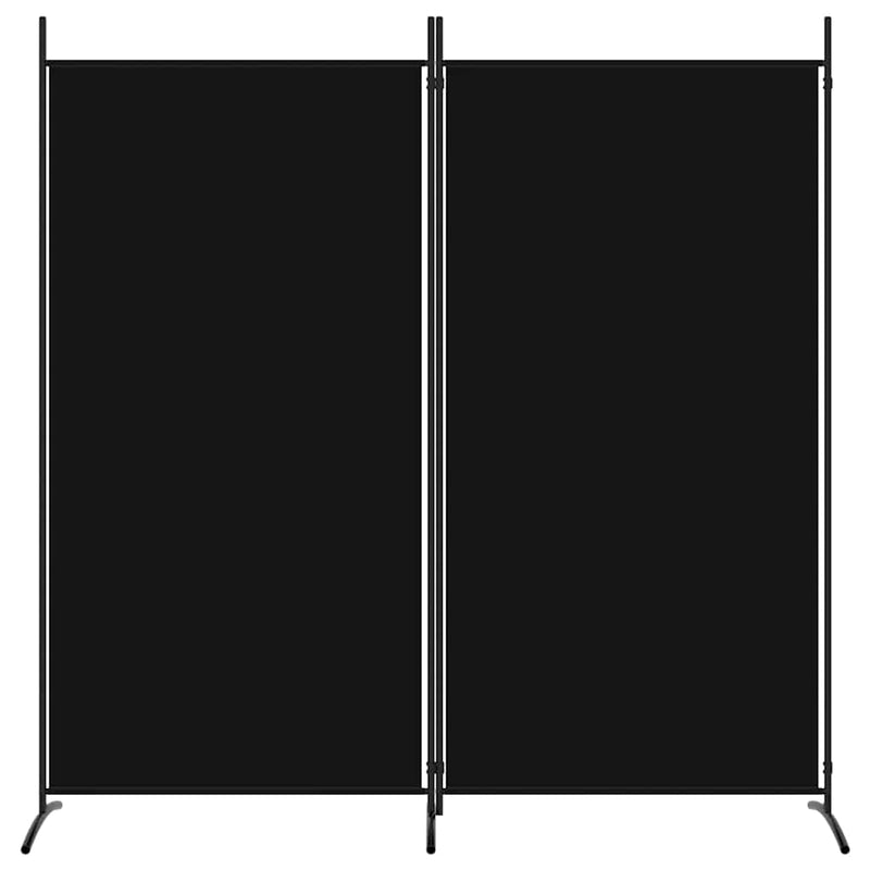 Paravan de cameră cu 2 panouri, negru, 175x180 cm, textil