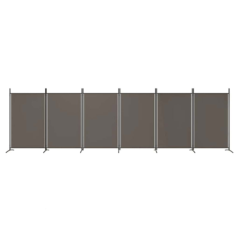 Paravan de cameră cu 6 panouri, antracit, 520x180 cm, textil