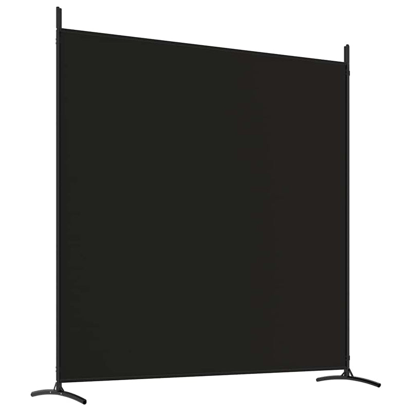 Paravan de cameră cu 3 panouri, negru, 525x180 cm, textil