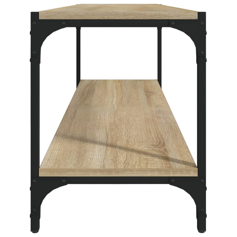 Comodă TV, stejar sonoma, 100x33x41 cm, lemn prelucrat și oțel