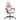 Scaun de gaming pivotant cu suport picioare alb&roz piele eco