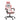 Scaun de gaming pivotant cu suport picioare, alb&roz, piele eco