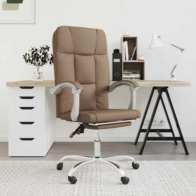 Fotoliu de birou rabatabil, maro, textil