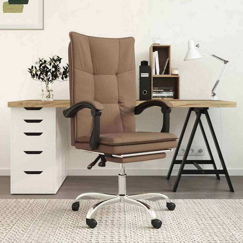 Fotoliu de birou rabatabil, maro, textil