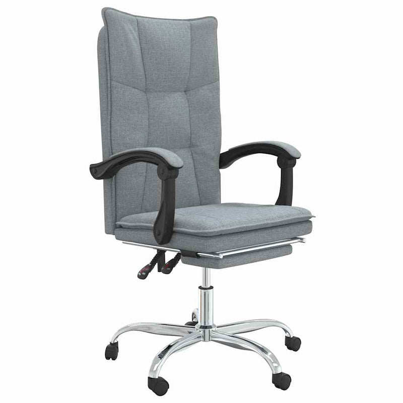Fotoliu de birou rabatabil, gri deschis, textil