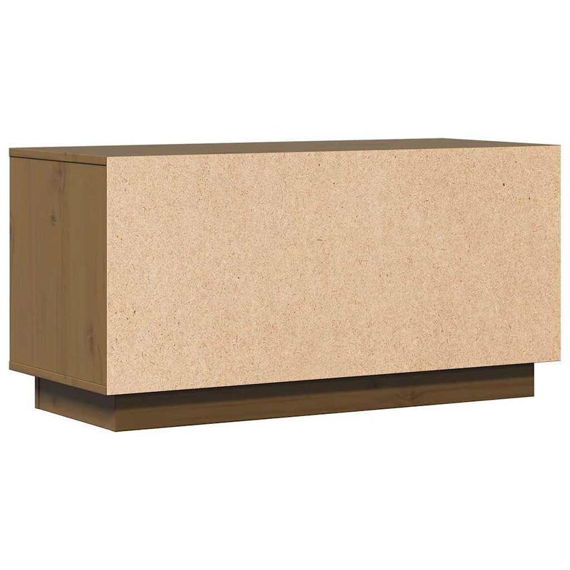 Comodă TV, maro miere, 80x34x40 cm, lemn masiv de pin