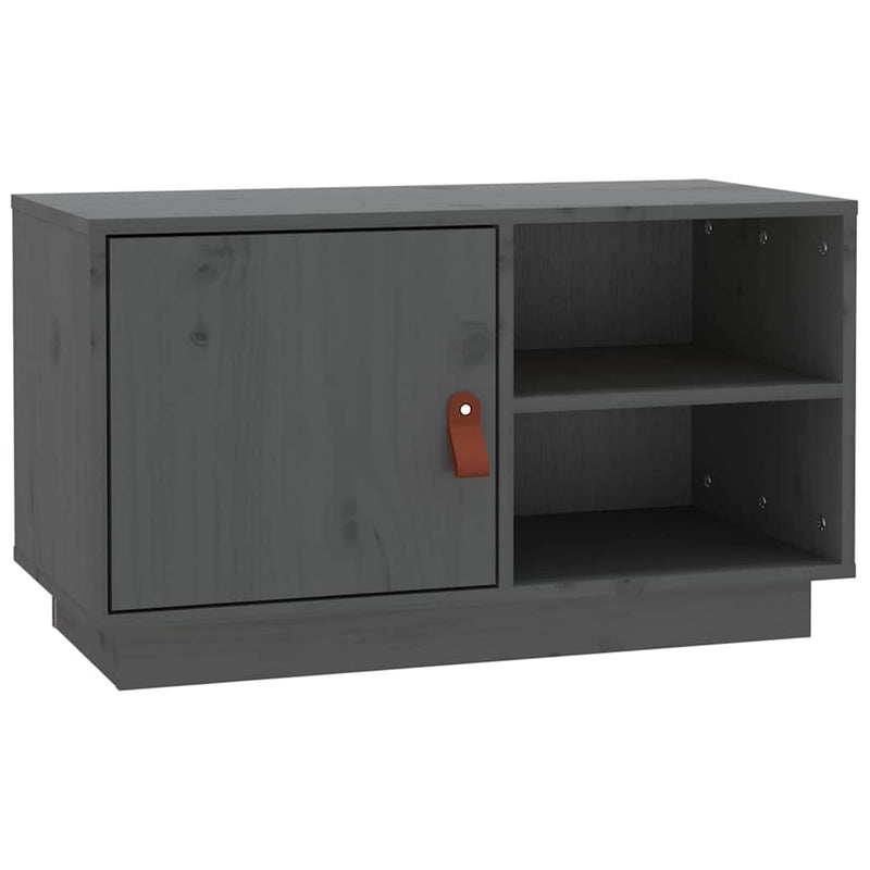 Comodă TV, gri, 70x34x40 cm, lemn masiv de pin