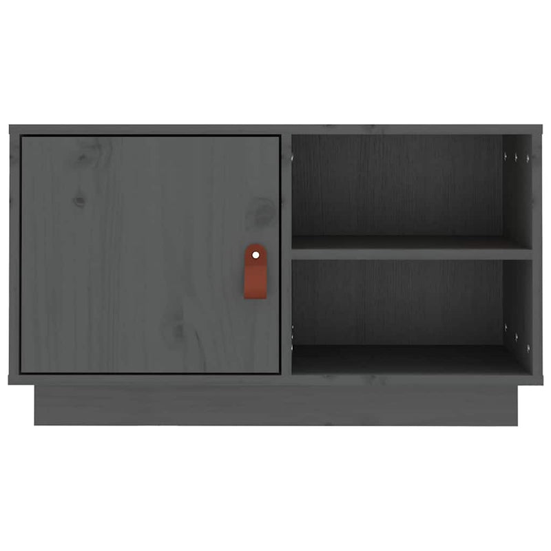 Comodă TV, gri, 70x34x40 cm, lemn masiv de pin