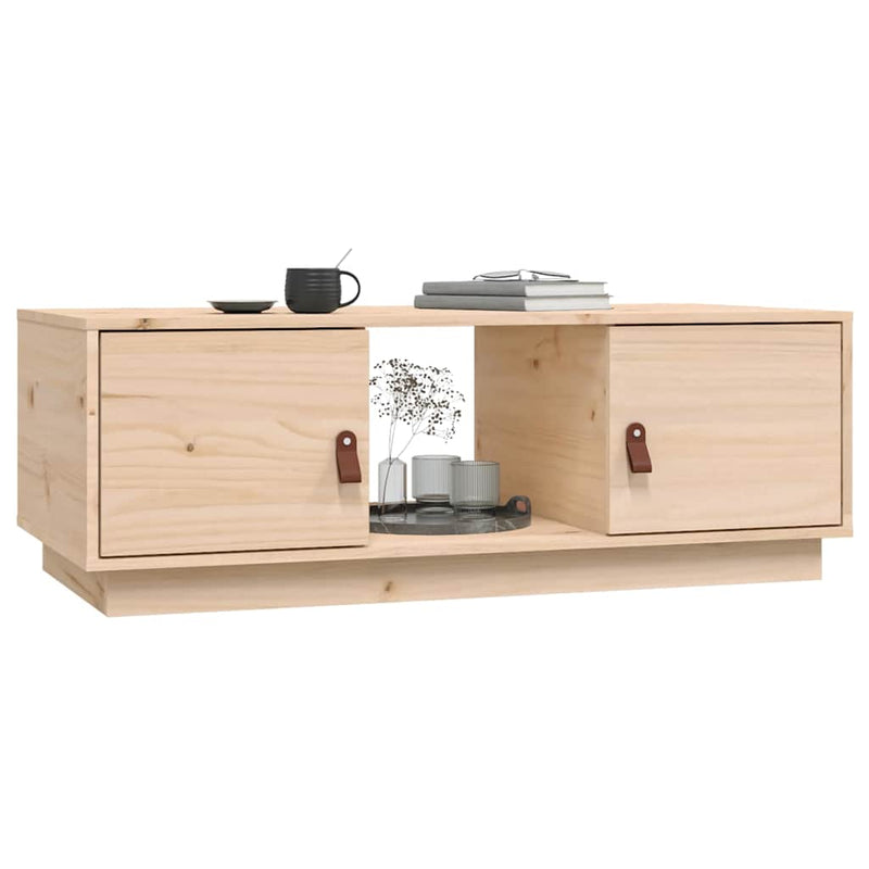 Măsuță de cafea, 100x50x35 cm, din lemn masiv de pin