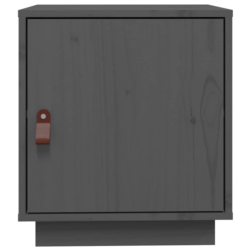 Noptiere, 2 buc., gri, 40x34x45 cm, lemn masiv de pin
