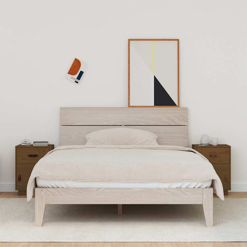 Noptiere, 2 buc, maro miere, 40x34x55 cm, lemn masiv de pin