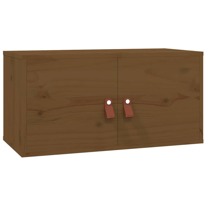 Dulapuri de perete 2 buc. maro miere 60x30x30 cm lemn masiv pin
