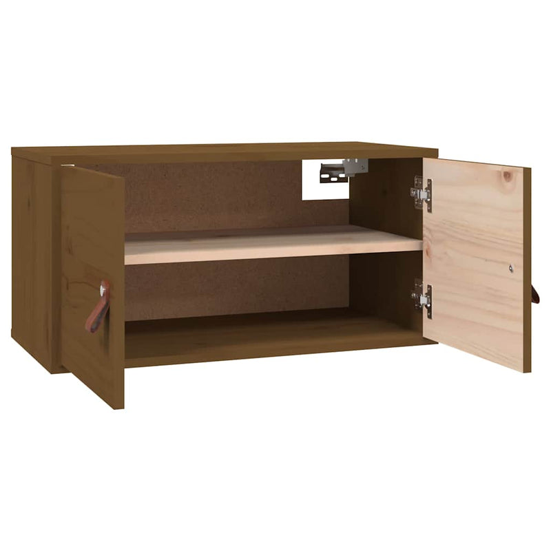 Dulapuri de perete 2 buc. maro miere 60x30x30 cm lemn masiv pin