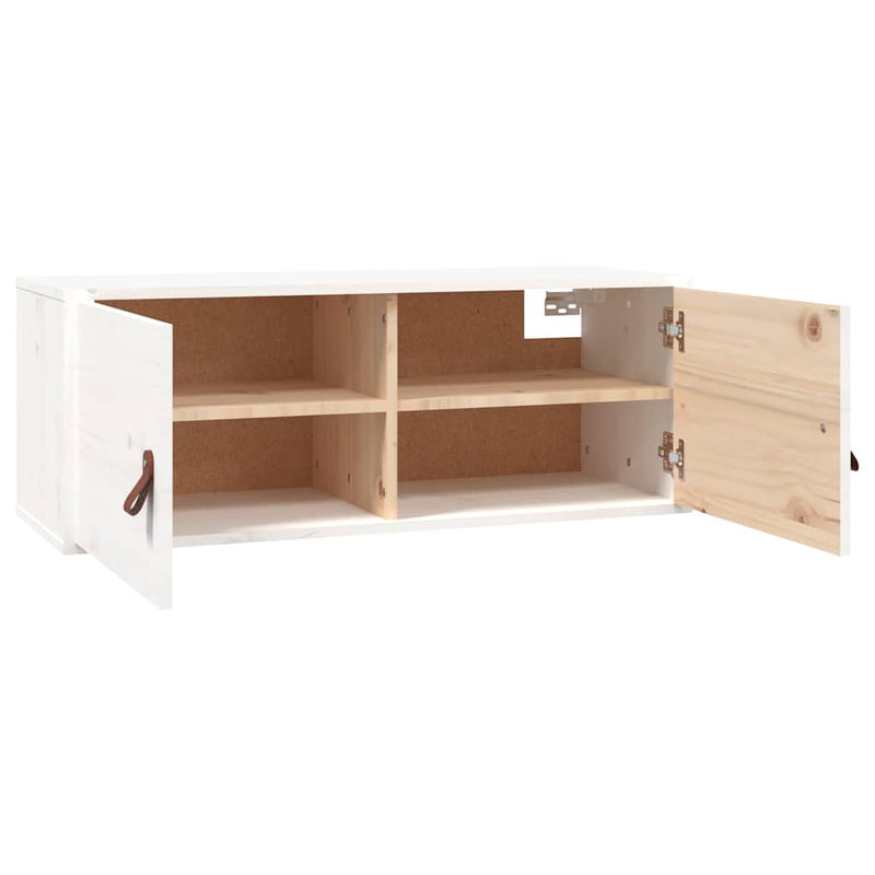 Dulap de perete, alb, 80x30x30 cm, lemn masiv de pin