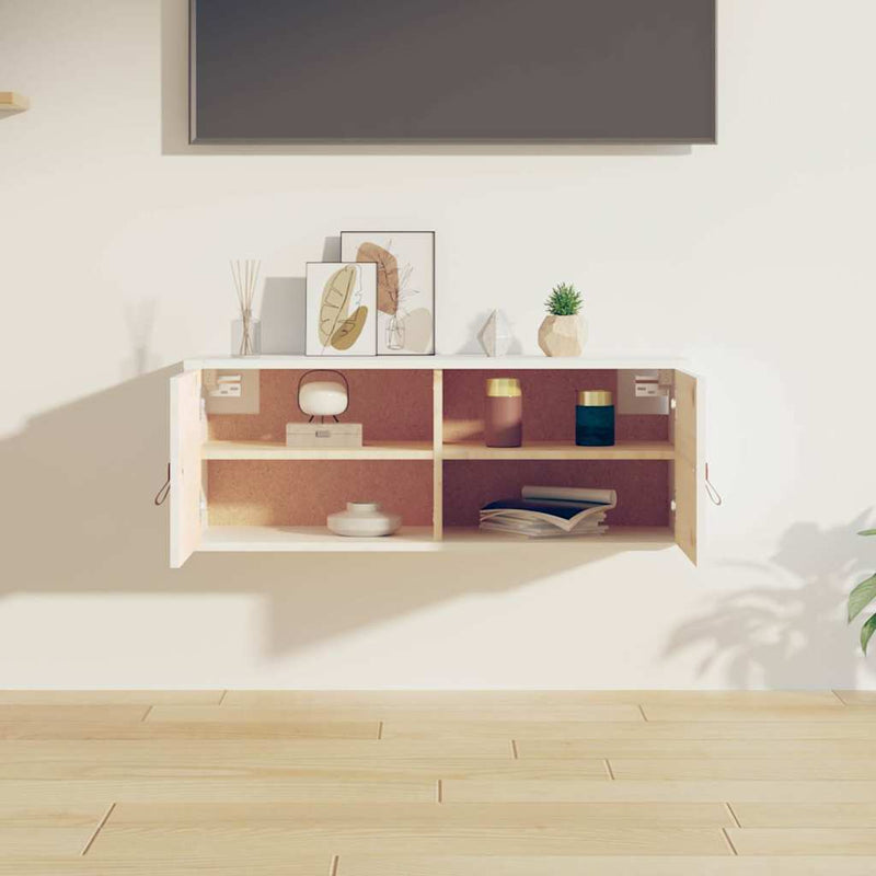 Dulap de perete, alb, 80x30x30 cm, lemn masiv de pin