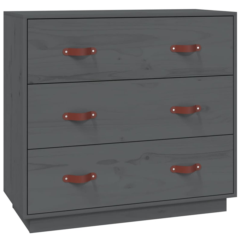 Dulap, gri, 80x40x75 cm, lemn masiv de pin