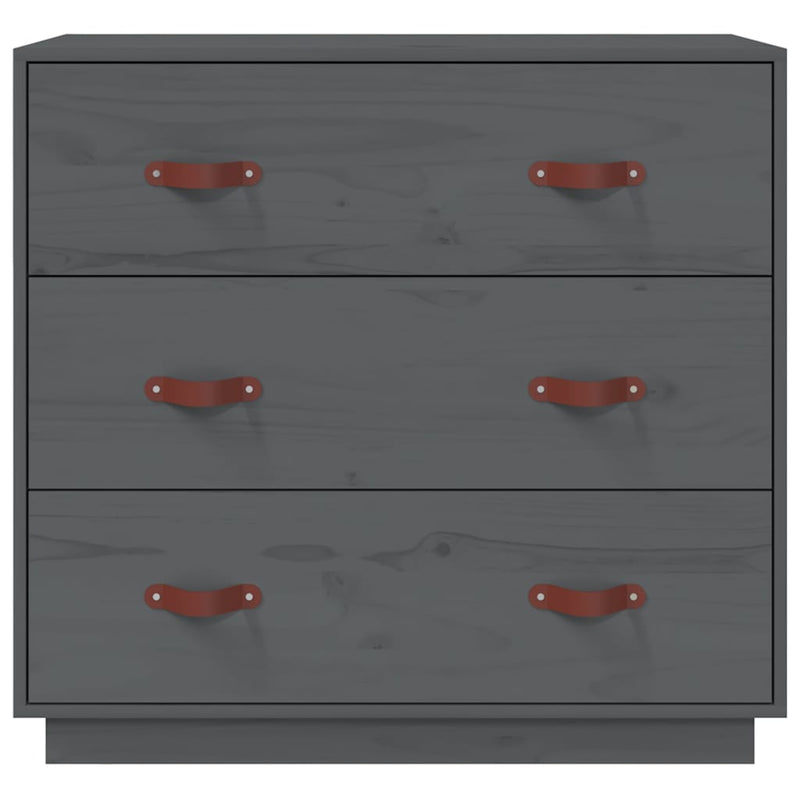 Dulap, gri, 80x40x75 cm, lemn masiv de pin