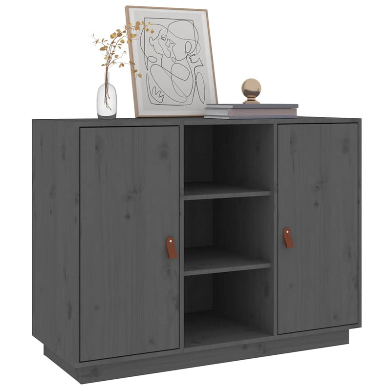 Dulap, gri, 100x40x75 cm, lemn masiv de pin
