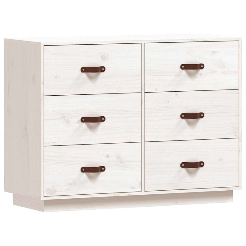 Dulap, alb, 100x40x75 cm, lemn masiv de pin