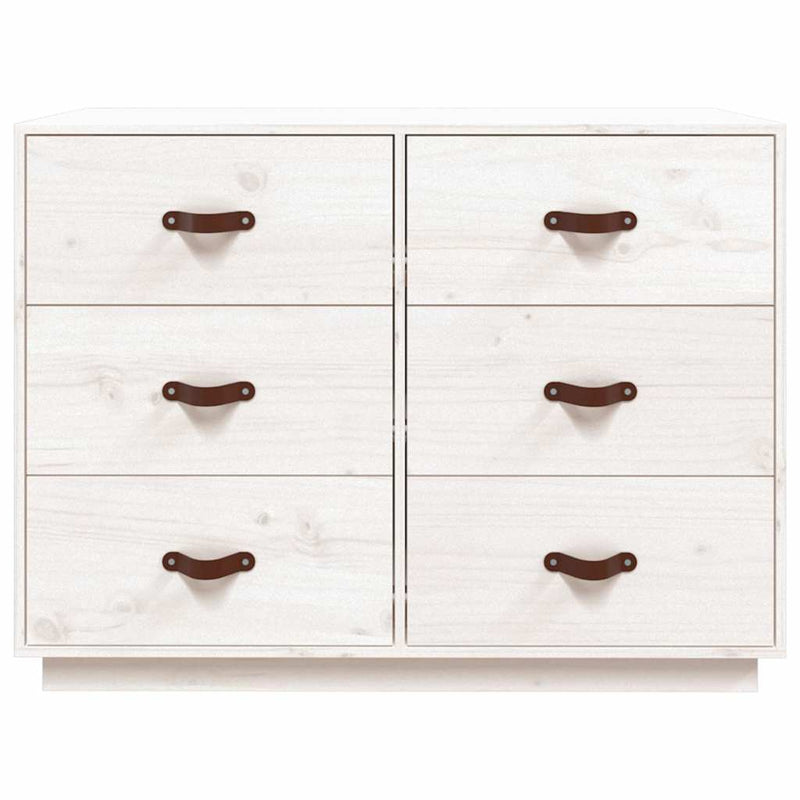 Dulap, alb, 100x40x75 cm, lemn masiv de pin