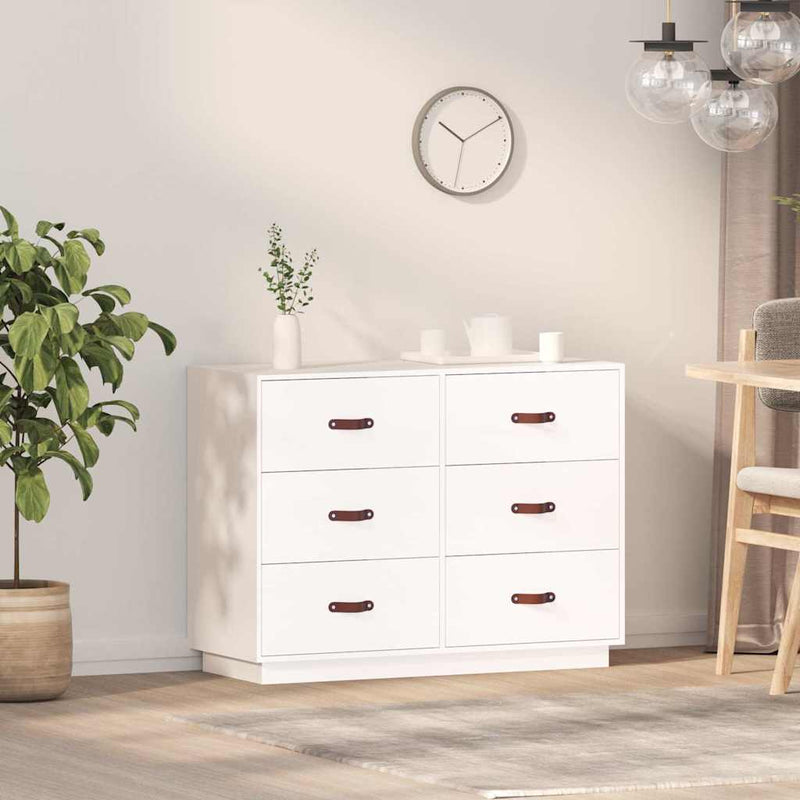 Dulap, alb, 100x40x75 cm, lemn masiv de pin