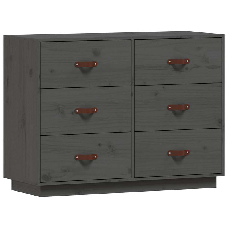 Dulap, gri, 100x40x75 cm, lemn masiv de pin