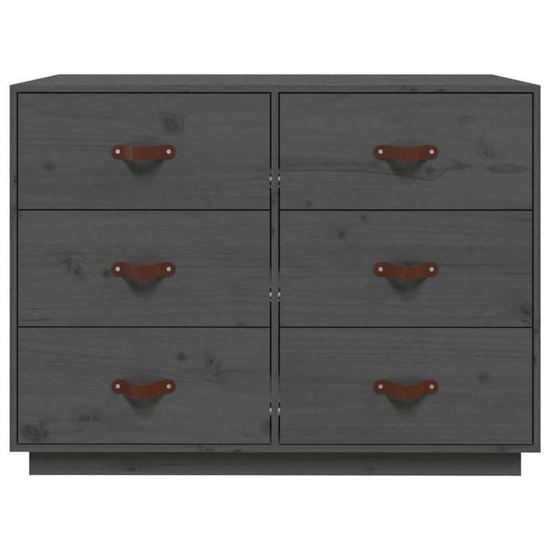 Dulap, gri, 100x40x75 cm, lemn masiv de pin