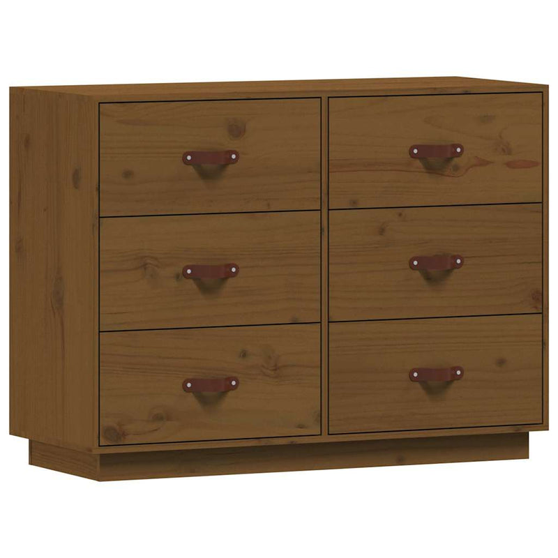 Dulap, maro miere, 100x40x75 cm, lemn masiv de pin