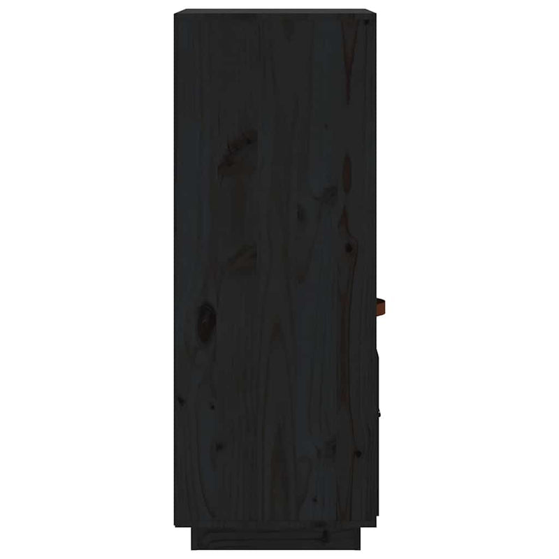 Dulap înalt, negru, 34x40x108,5 cm, lemn masiv de pin