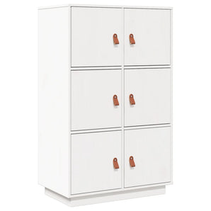 Dulap înalt, alb, 67x40x108,5 cm, lemn masiv de pin
