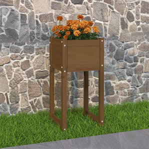 Jardinieră, maro miere, 40x40x81 cm, lemn masiv de pin
