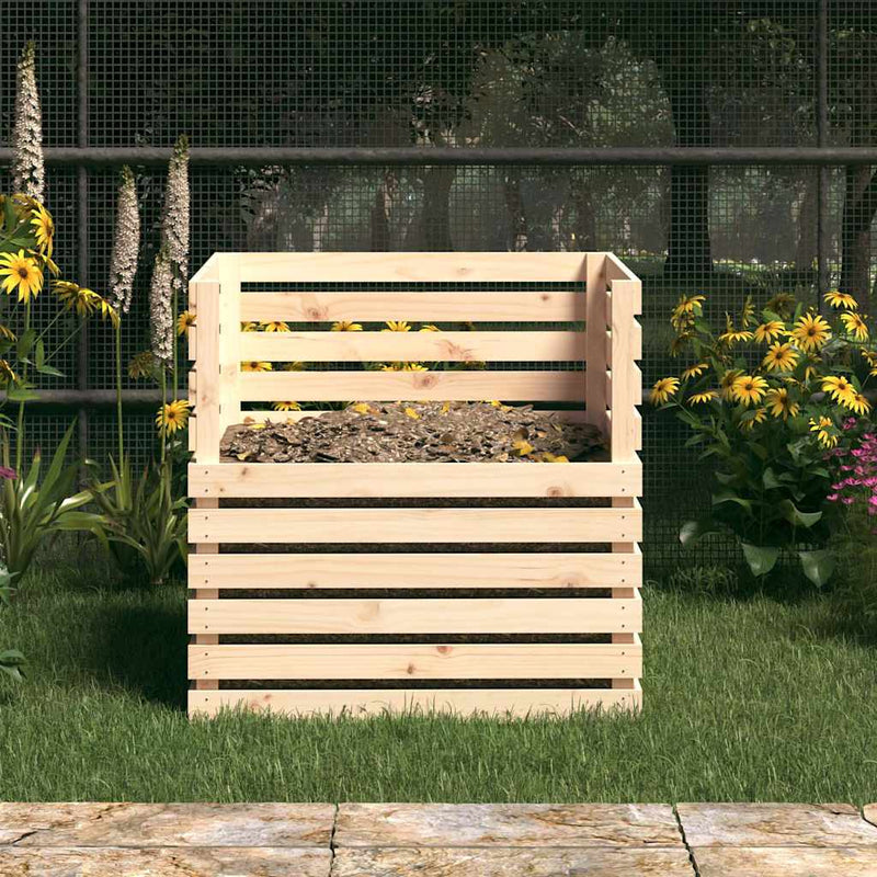 Compostor, 80x80x78 cm, lemn masiv de pin