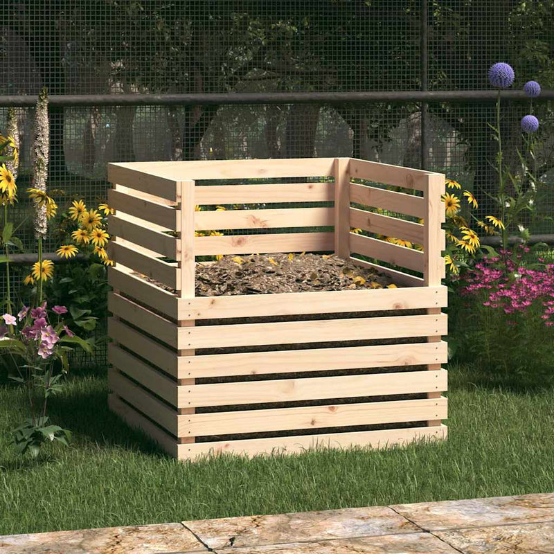 Compostor, 80x80x78 cm, lemn masiv de pin