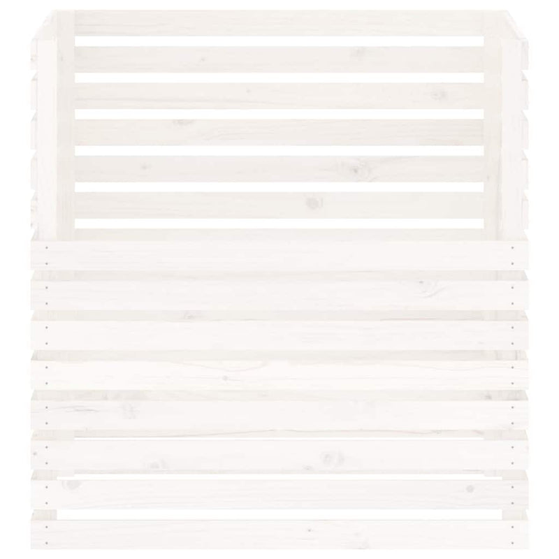 Compostor, alb, 100x100x102 cm, lemn masiv de pin