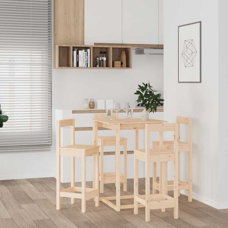 Set mobilier de bar, 5 piese, lemn masiv de pin