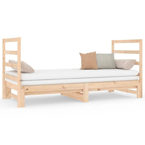 Pat de zi extensibil, 2x(90x190) cm, lemn masiv de pin