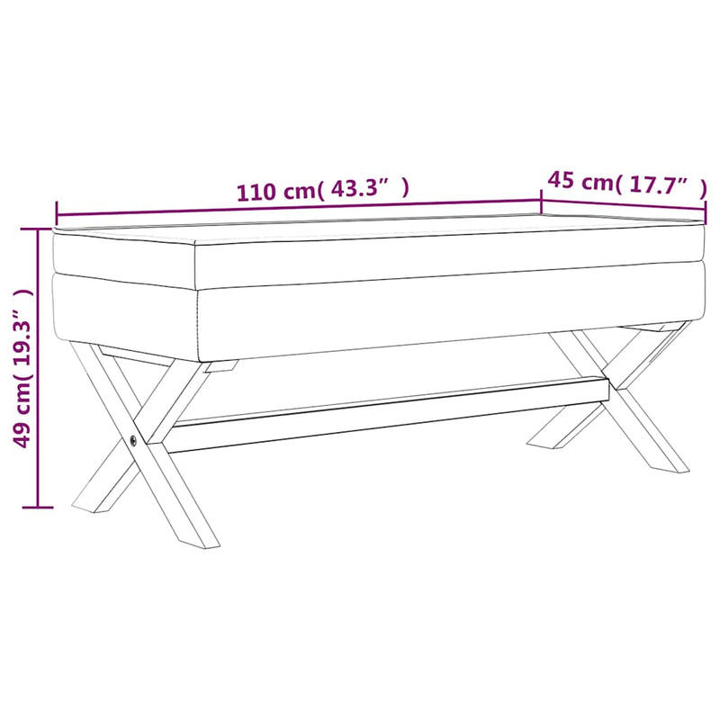 Taburet de depozitare, 110x45x49 cm, in