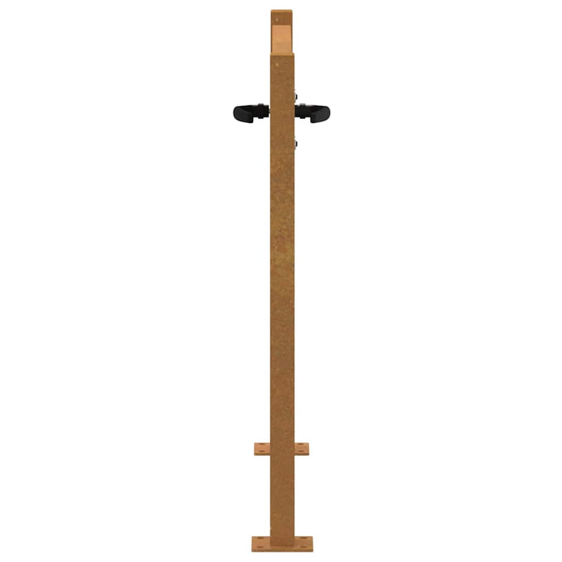 Poartă de grădină 100x100 cm, oțel corten, design bambus